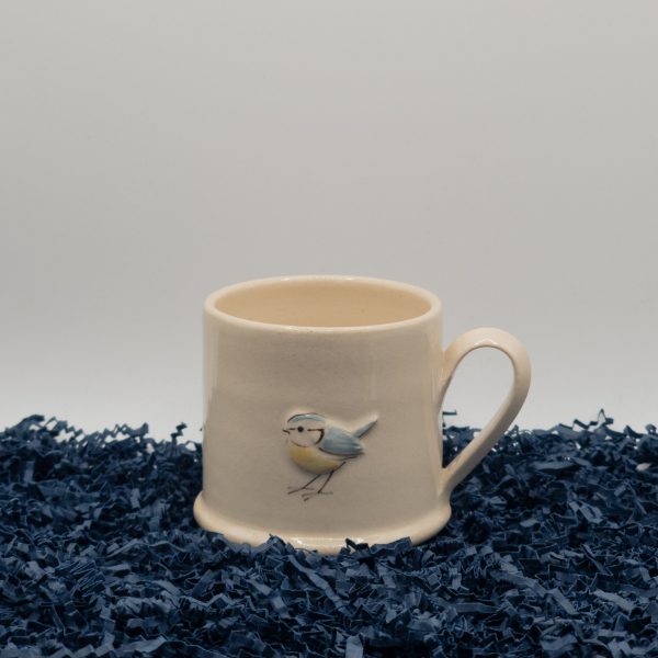 Blue Tit Espresso Mug - Cream