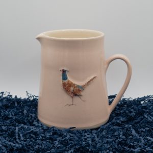 Pheasant Medium Jug - Pink (Jane Hogben Pottery)