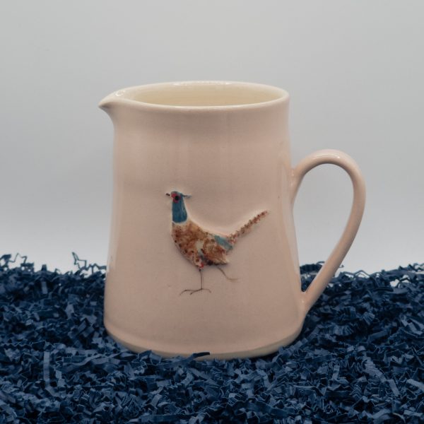 Pheasant Medium Jug - Pink (Jane Hogben Pottery)