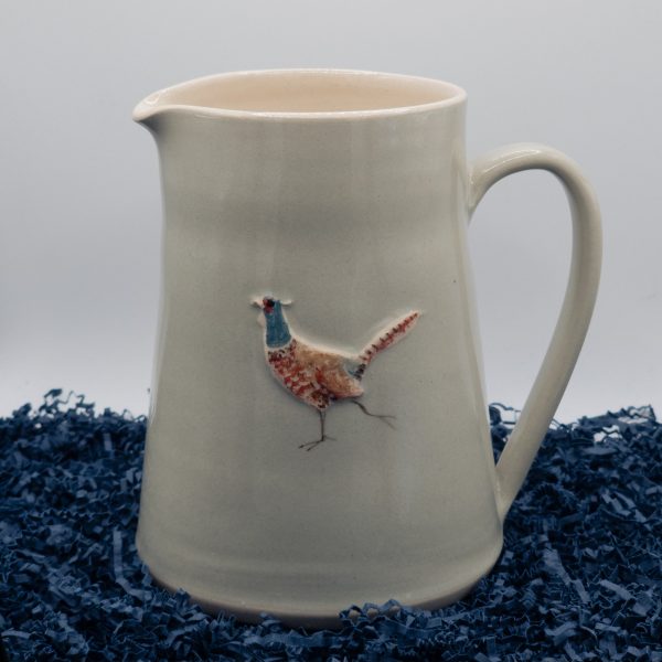 Pheasant Large Jug - Eau de nil (Jane Hogben Pottery)
