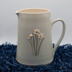 Daffodils Large Jug - Eau de nil (Jane Hogben Pottery)