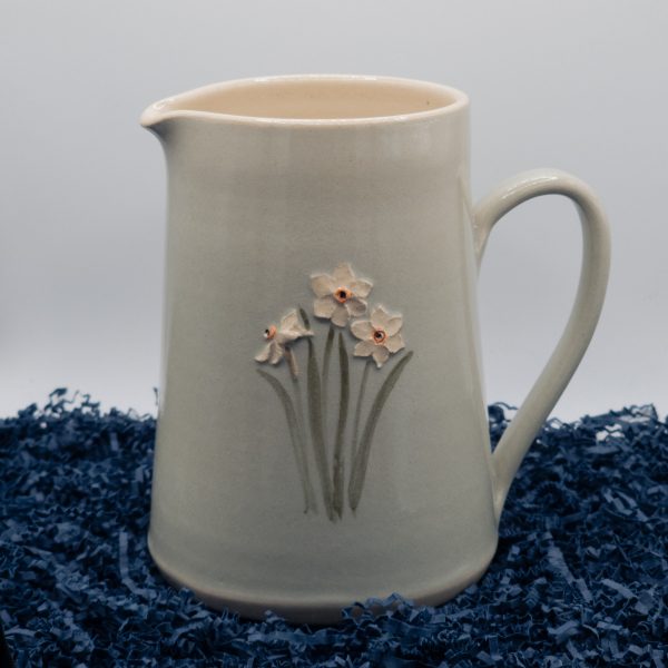 Daffodils Large Jug - Eau de nil (Jane Hogben Pottery)
