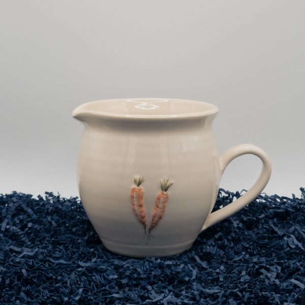 Carrots Bellied Jug - Cream (Jane Hogben Pottery)