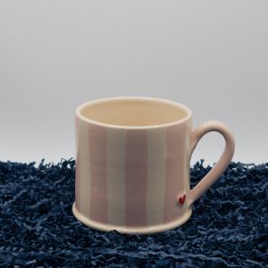 Heart Mug - Pink Striped (Jane Hogben Pottery)