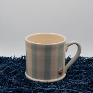 Strawberry Mug - Eau de nil Striped (Jane Hogben Pottery)