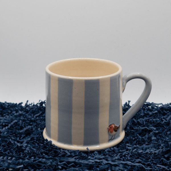 Robin Mug - Denim Striped (Jane Hogben Pottery)