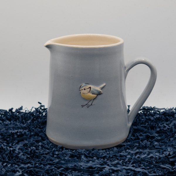 Blue Tit Medium Jug - Denim Blue (Jane Hogben Pottery)