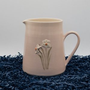 Daffodils Medium Jug - Pink (Jane Hogben Pottery)