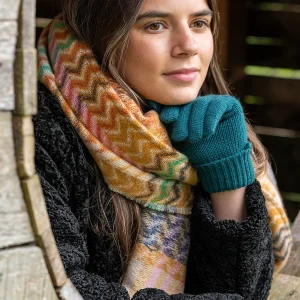 Multicolour POM Scarf - Aztec
