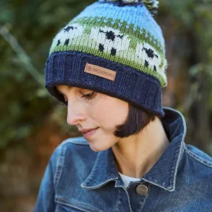 Roll Back Bobble Beanie - Flock of Sheep