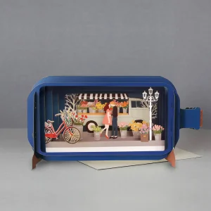 Pop Up Card - Couple Buying Flowers