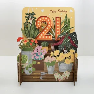 Pop Up Card - 21st Flowers