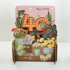 Pop Up Card - 40th Flowers