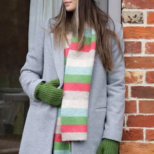 Pom Natural Stripe Scarf