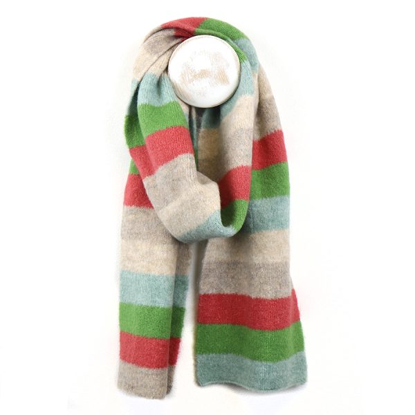Pom Natural Stripe Scarf - Image 2
