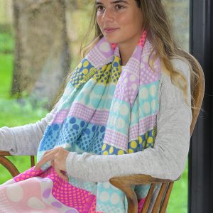 Pink Pom Scarf - Reversible Pink Mix