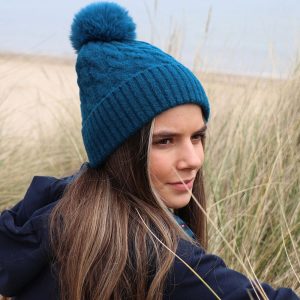Pom Teal Bobble Hat
