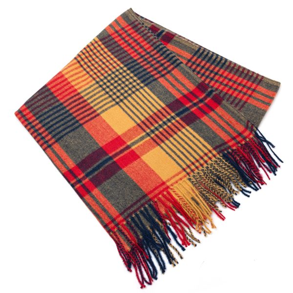Miss Sparrow Red/Mustard Tartan Scarf - Image 3