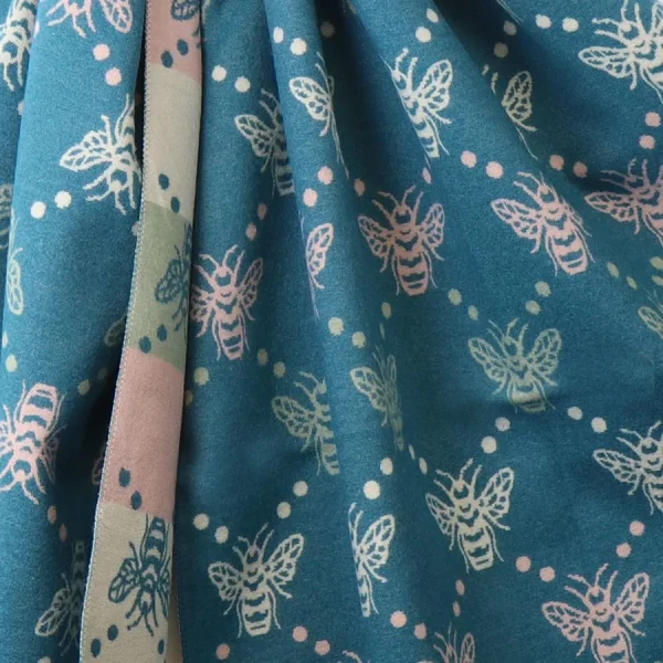 Teal/Pink POM Scarf - Reversible Bee - Image 4