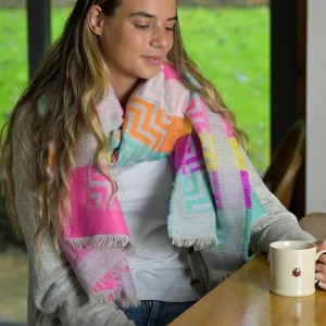 ZigZag POM Scarf - Bright Mix