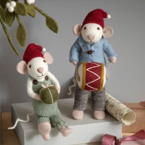 Big White Mouse Decoration - Drummer