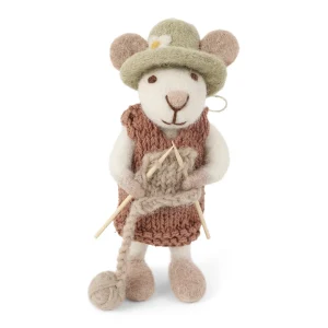 White Mouse Decoration - Knitting