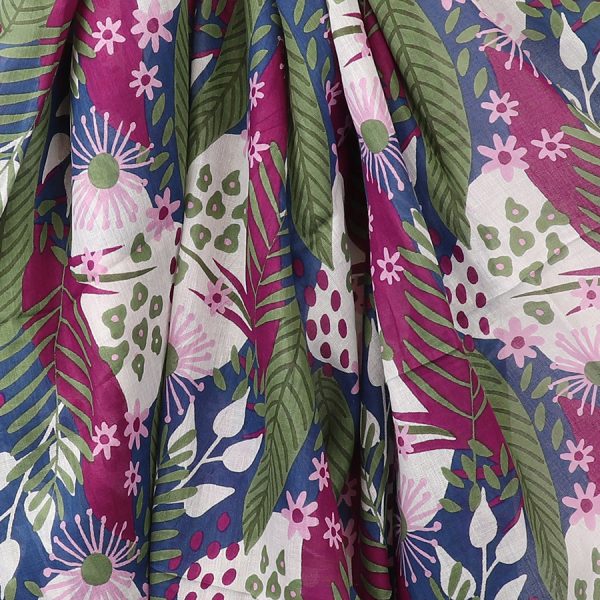 Organic Blue POM Scarf - Blue, Green, Purple - Image 3