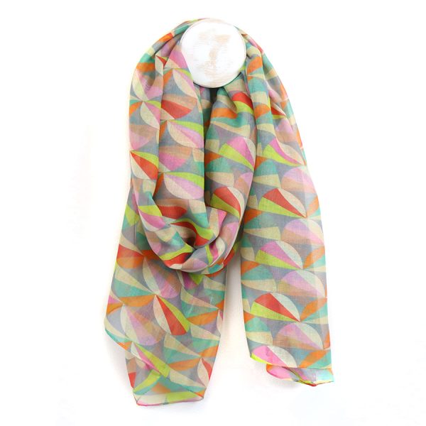Pastel POM Scarf - Geometric - Image 2