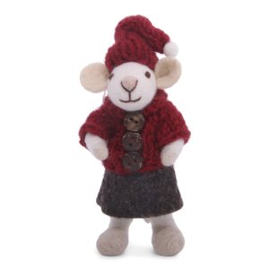 White Mouse Decoration - Red Sweater
