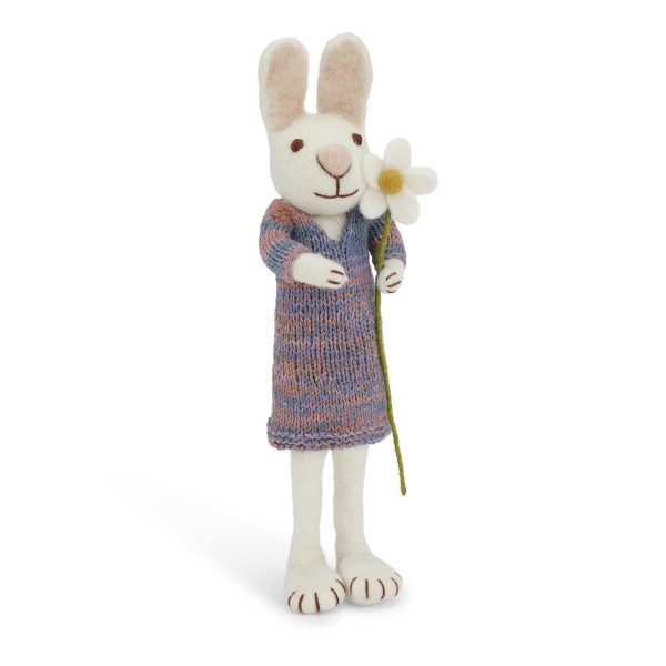 White Bunny Decoration - Tall, Multicolour Dress