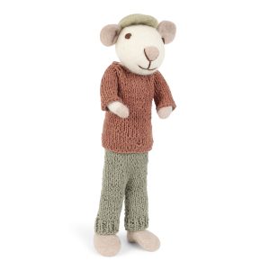 White Mouse Decoration - Tall With Cap