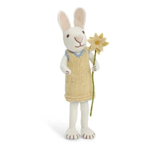 White Bunny Decoration - Tall Yellow Dress