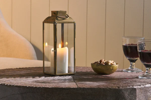 Maro Antique Brass Lantern Tall