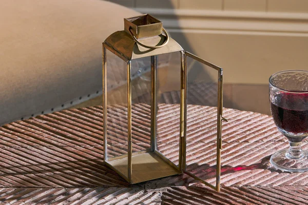 Maro Antique Brass Lantern - Tall - Image 2