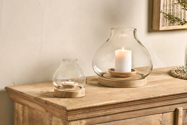 Naryla Mango Wood Lantern