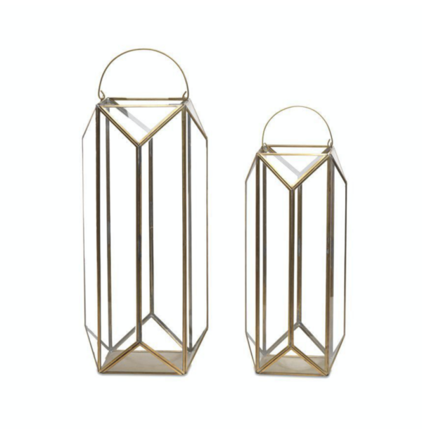 Ndiki Antique Brass Lantern - Medium - Image 2