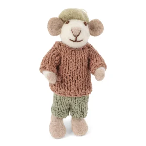 White Mouse Decoration - Red Sweater and Hat