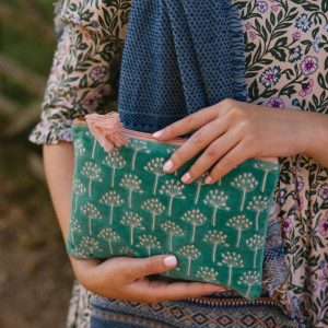 Velvet Thistle Pouch Aqua - Pink Lemons