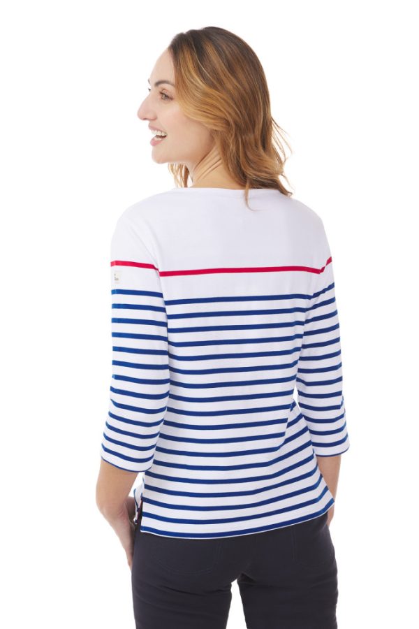 Royal Blue Breton Stripe Shirt (Royal Blue/Chili) - Image 2