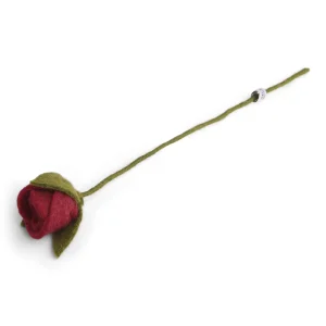 Dark Red Felt Rose