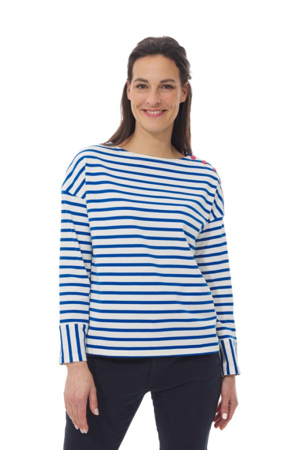 Blue Breton Stripe Shirt - 38 / Size 10 - Image 2
