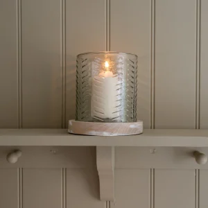 Herringbone Glass Candle Holder