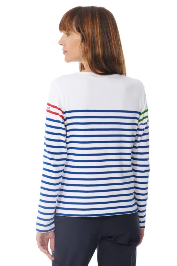 Nautical Blue Breton Stripe Shirt - Image 2