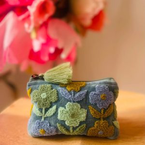 Small Blue Mustard Flower Pouch