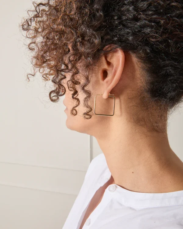 Large Square Hoop Earrings - Image 2