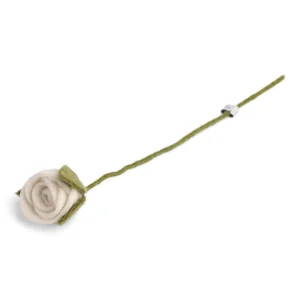 White Felt Rose