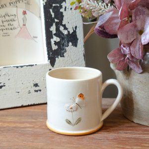 Cream Butterfly Mug