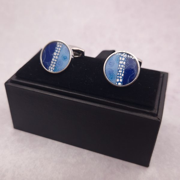 Summer Skies Blue Cufflinks - Image 2