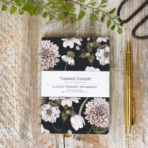 White Flowers Lined A6 Notebook