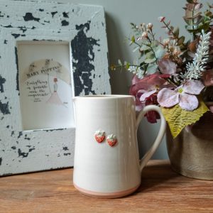 Cream Strawberry Large Jug